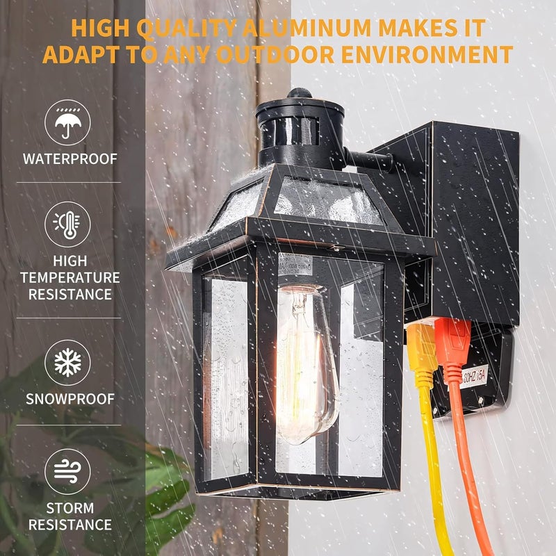 Yisuro Porch Lights with GFCI Outlet, Dusk to Dawn Outdoor Lights with Outlet, 3 Lighting Modes Exterior Light Fixture Waterproof, Outside Lights for House Front Door Patio Garage - Image 4